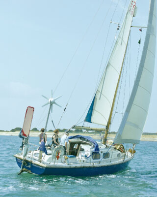 A boat with vane gear