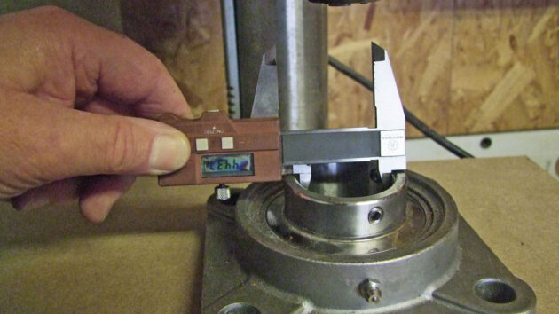 A stainless steal bearing being altered