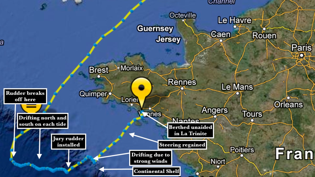 200 miles offshore with no rudder: How four sailors built a jury rudder ...