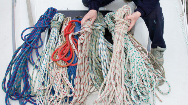 Rope on the deck of a boat