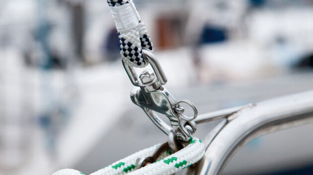 A genoa halyard on a boat