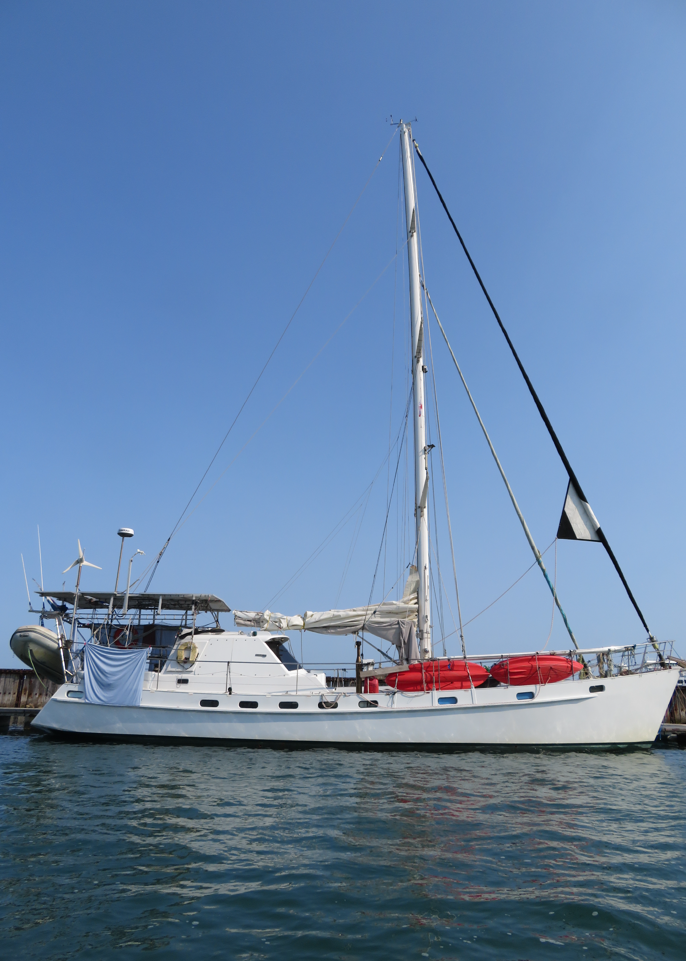 A yacht moored alongside 
