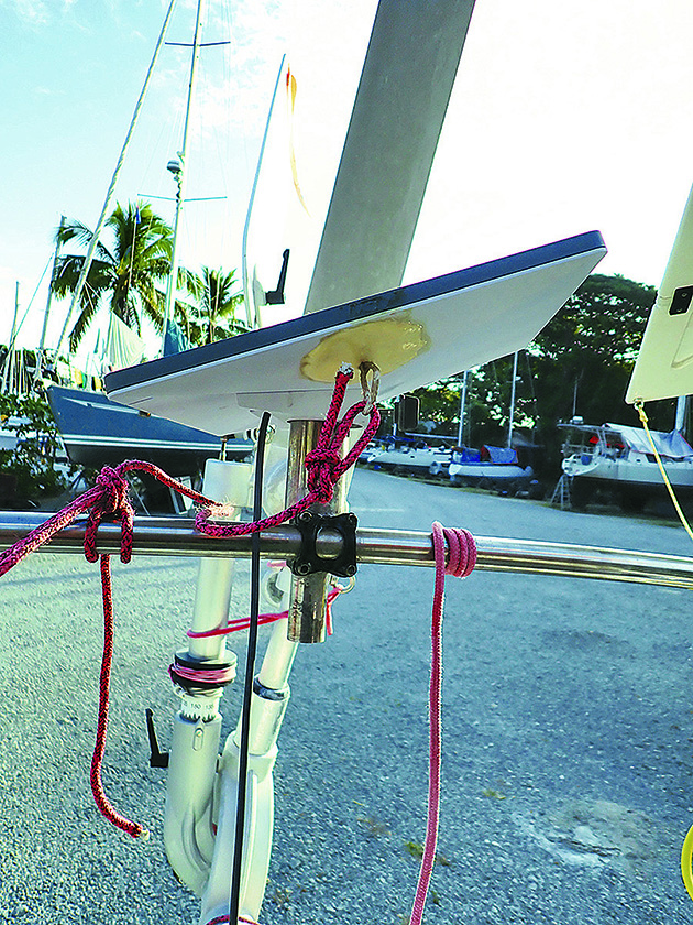 A Starlink Mini on a boat