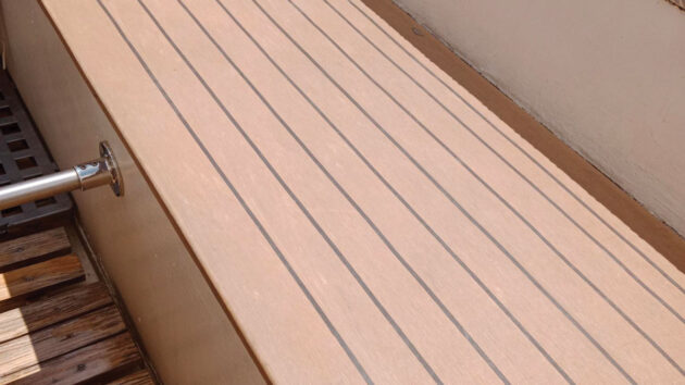 Dek King laminate on a bench on a boat