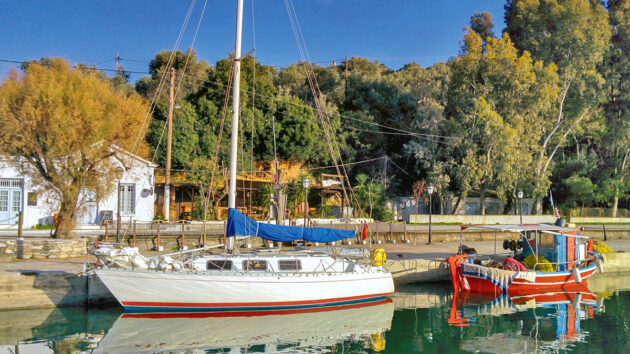 A boat moored alongside a quay