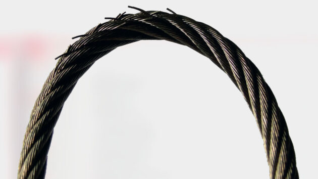 Broken strands on a boat steering system