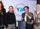 YJA chairman Katy Stickland with the winner and nomiees in the YJA Young Journalist of the Year Award