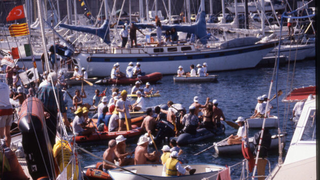 The 1986 Dinghy Race at Las Palmas marina. Credit: World Cruising Club