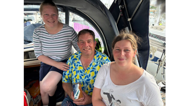 Joseph Sage and daughters Elizabeth (left) and Victoria (right), are returning to the ARC 20 years after the family's last rally. Pictured with wife Kim's ashes. Son Matthew is also taking part.