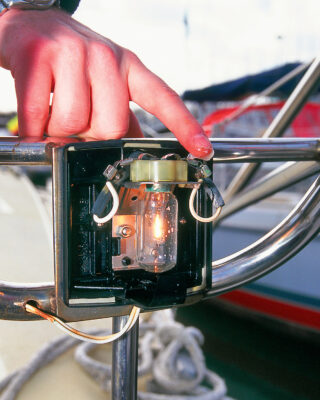 Navigation lights on a yacht