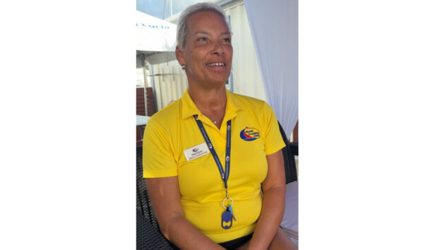 Peta Cozier, ARC programme manager, the only St Lucian on the ‘yellow shirts’ team. Credit: Laura Hodgetts