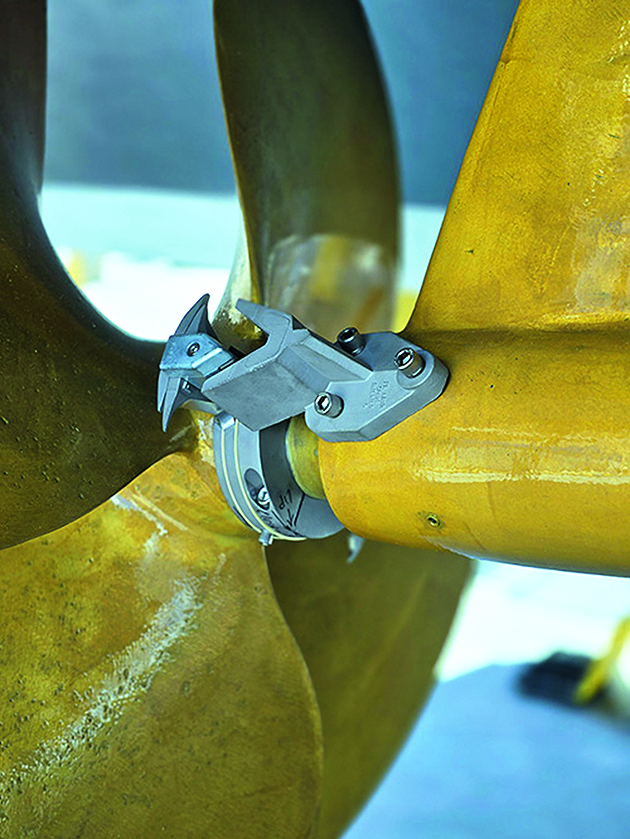 A rope cutter on a boat