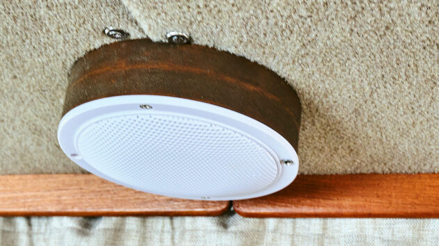 radio speakers on a boat