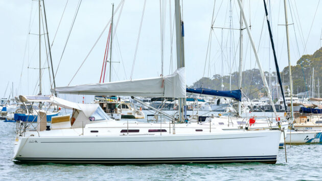 A yacht anchored in a marina