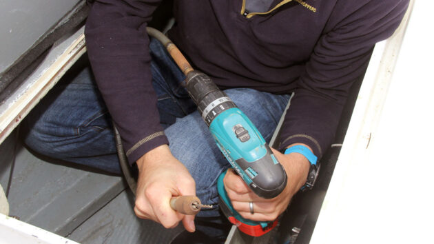 A flexible drive being used on a boat