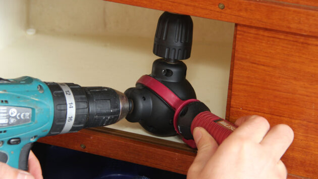 Milescraft Orbiter being used on a boat, , part of tools for tight spaces to have onboard