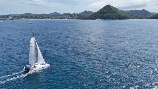 The 15.73m multihull Idefix arriving in St Lucia. Credit: Peter Gilmore/WCC