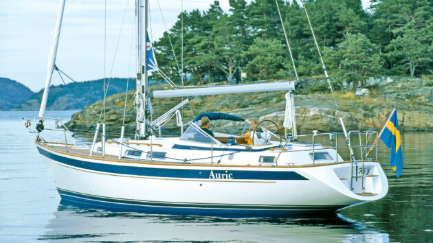 The beloved Hallberg Rassy MK2 is a reliable choice for a season of Scandinavian cruising. Credit: Hallberg Rassy.