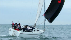 Spinnaker broaching on a yacht