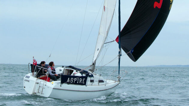 Spinnaker broaching on a yacht