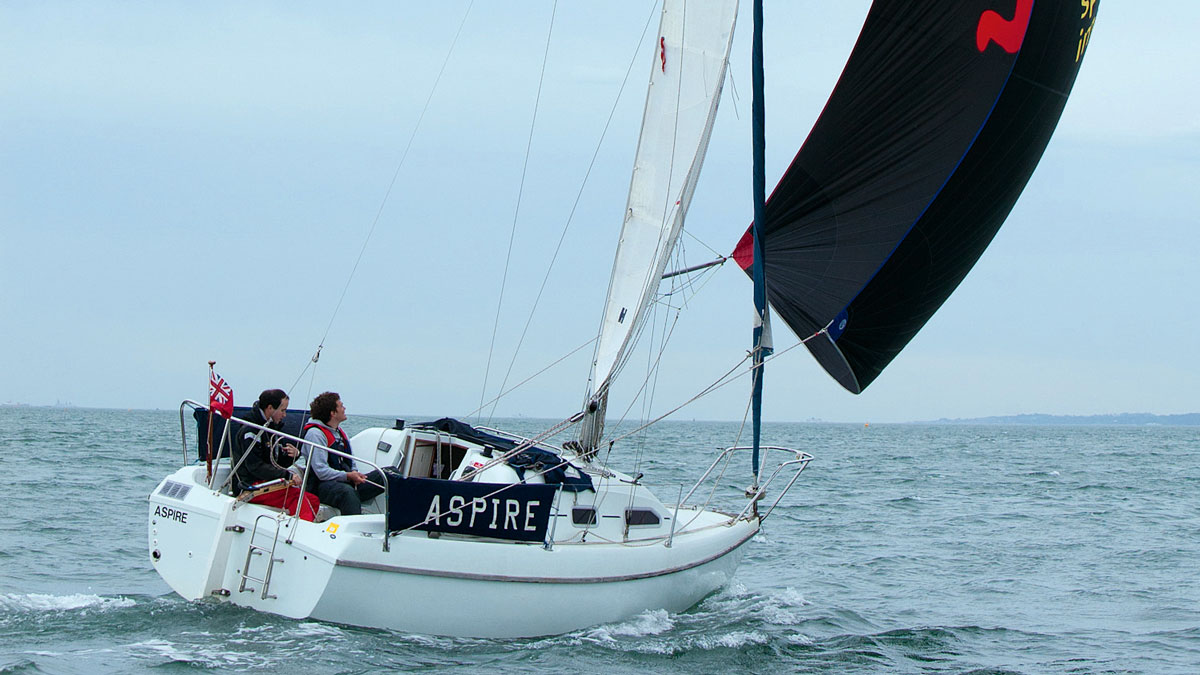Spinnaker broaching on a yacht