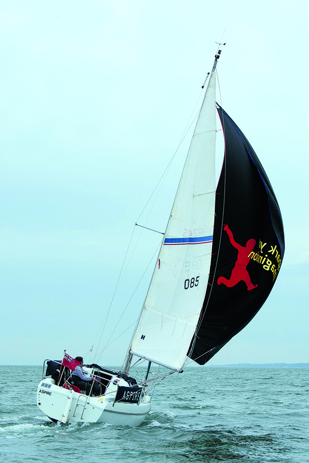 A yacht spinnaker broaching