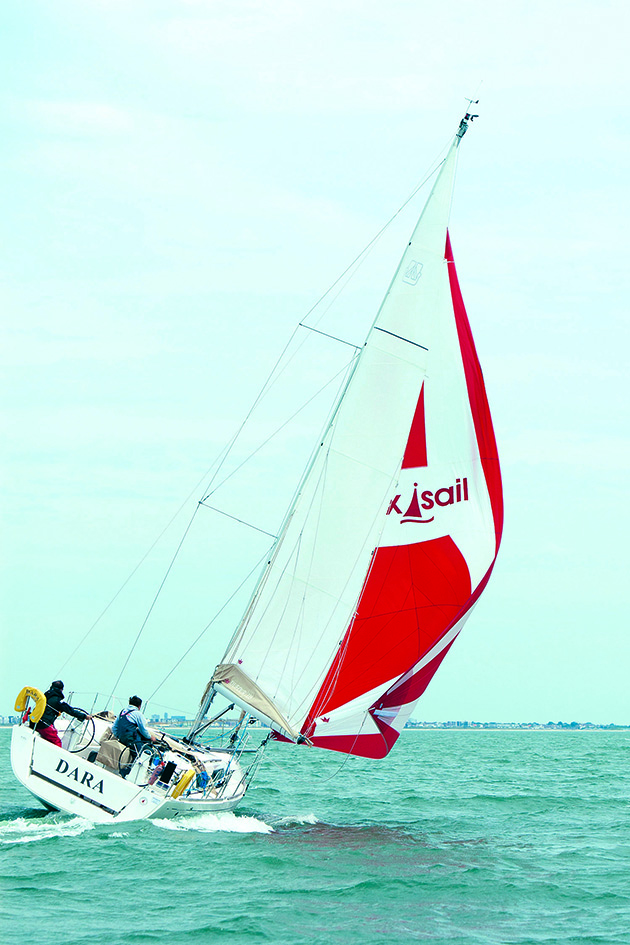 A boat about to broach