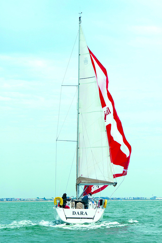 A boat about to broach
