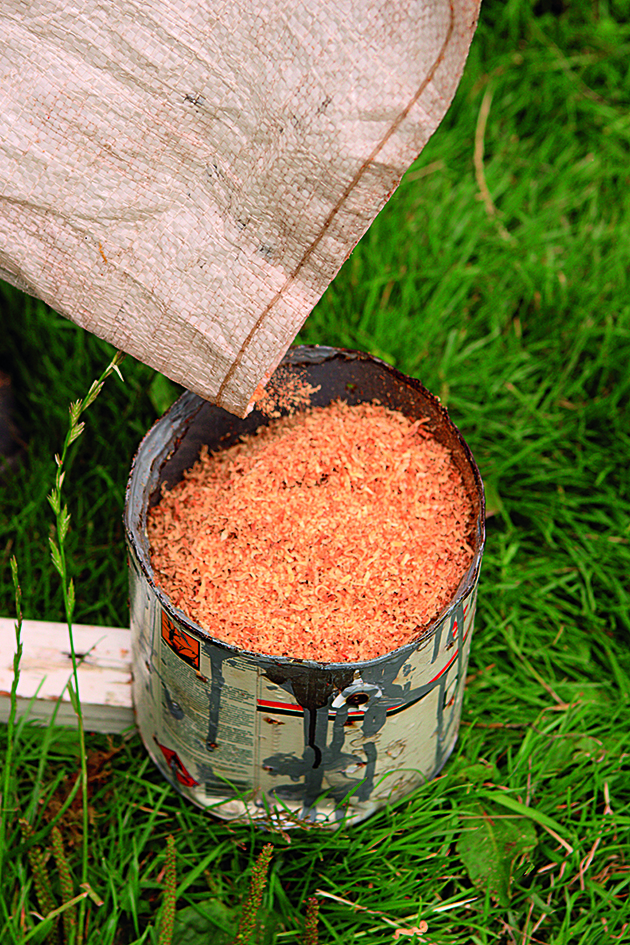 Sawdust in a tin