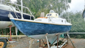 A yacht fitted with PVC gunwale