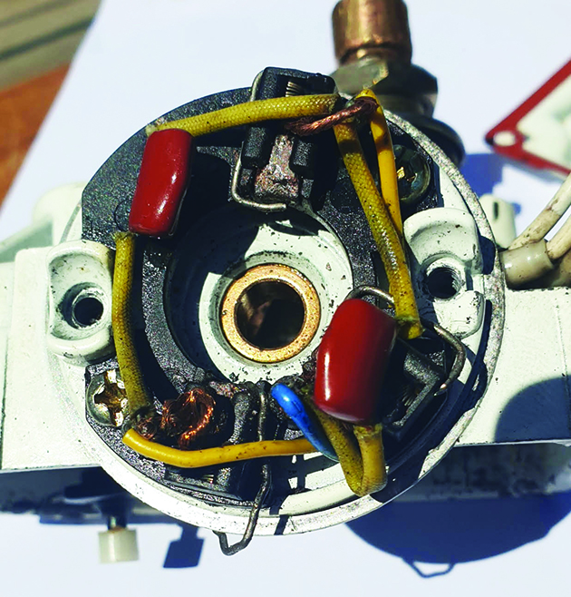 Inside a windscreen wiper motor