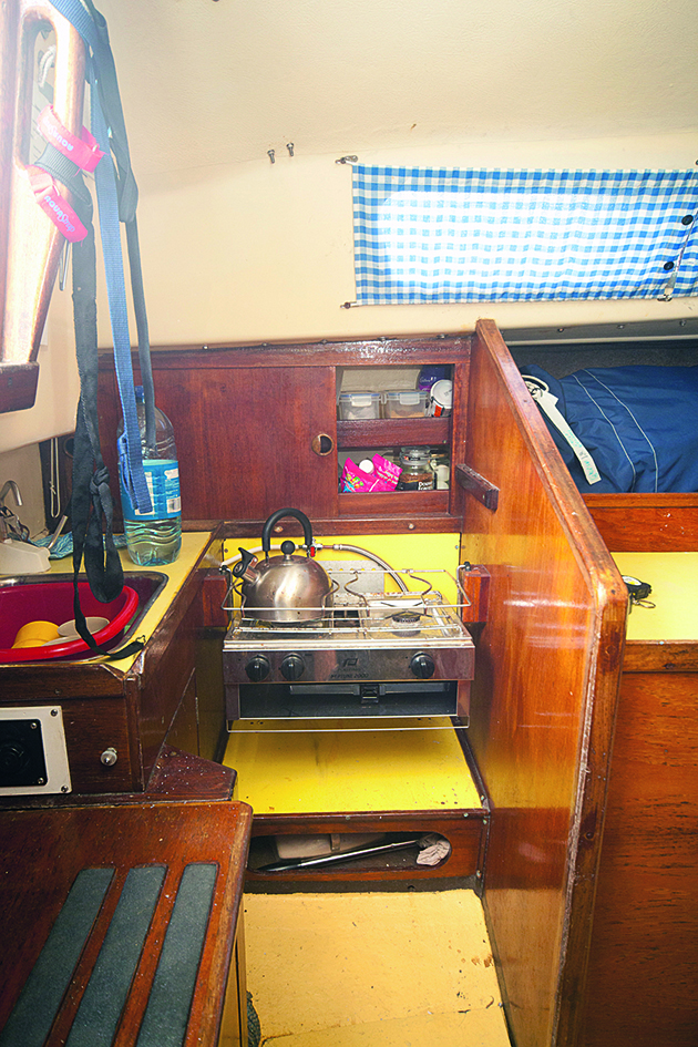 The galley on a small yacht