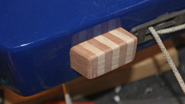 A tiller fitted into a boat rudder