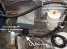 Bilge pump installation on a boat