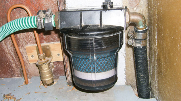 A filter installed on a boat