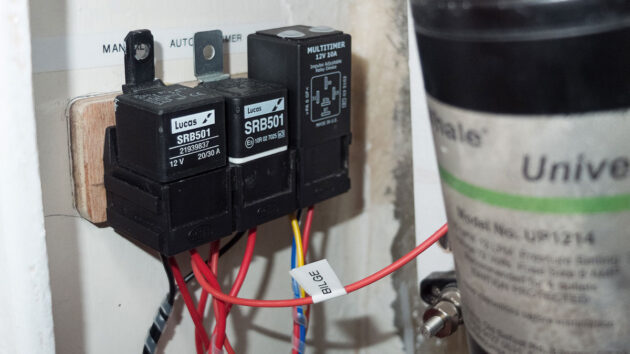 plug in and relay system - part of installation of a bilge pump