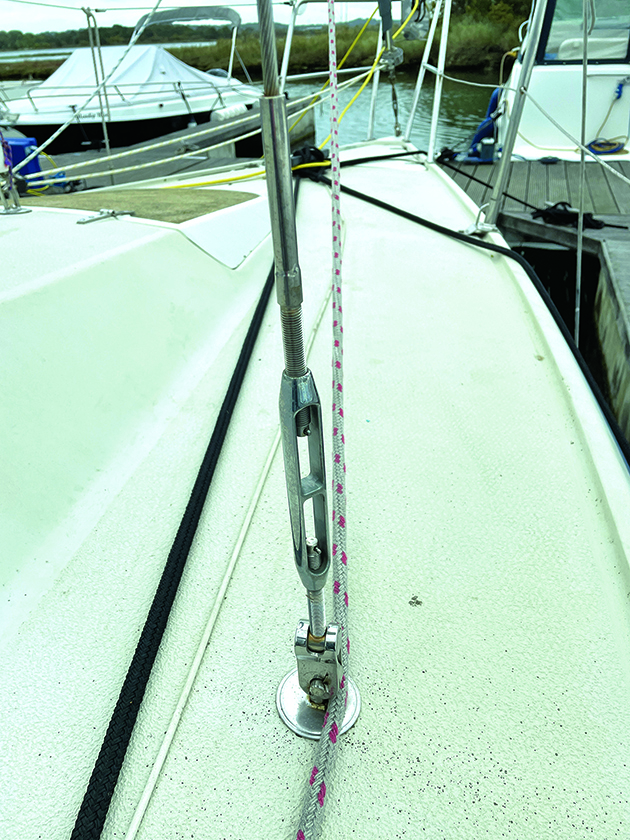 Rigging screws on a boat