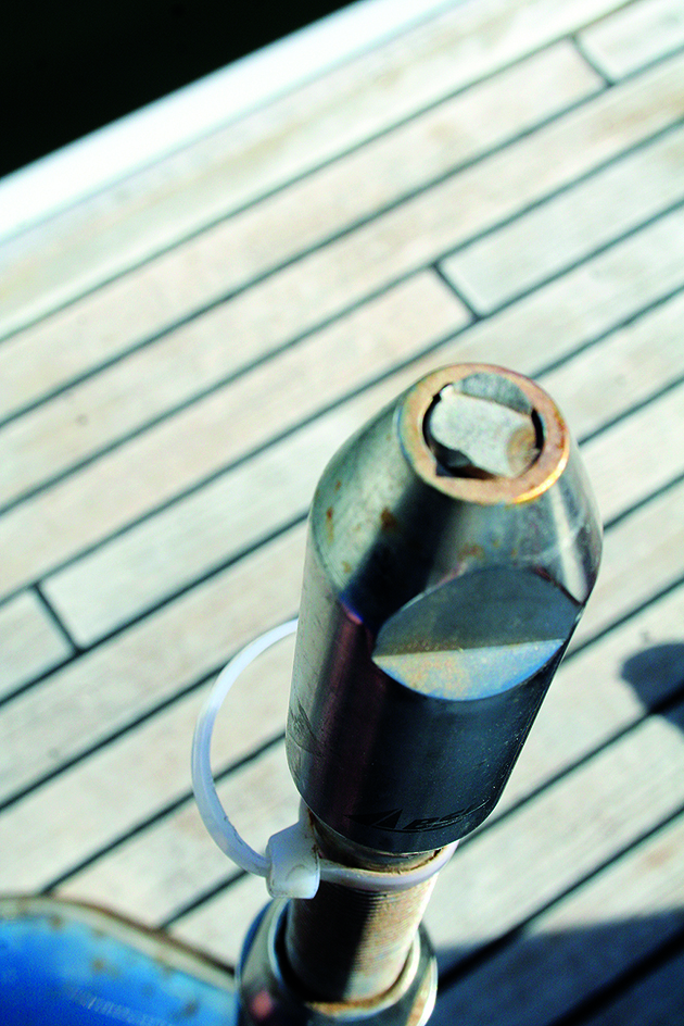 Sheared rod rigging from a boat