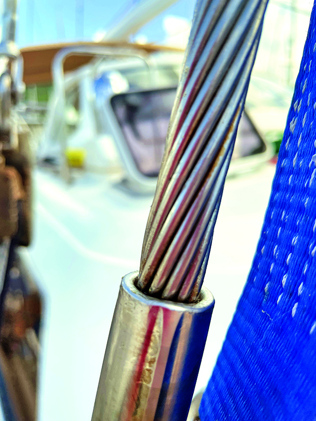 Wire rigging on a boat