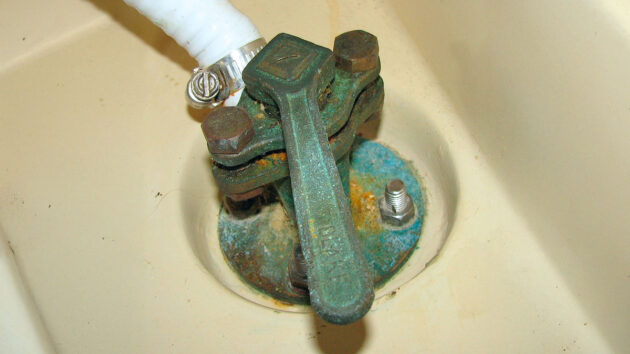 A Blakes seacock on a boat