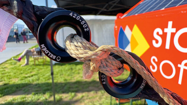 Rigging on Big C V2, the microyacht Andrew Bedwell plans to sail across the Atlantic