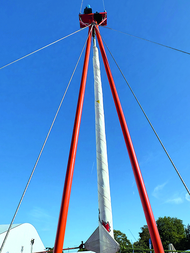 The rig of the microyacht Big C V2 which Andrew Bedwell plans to sail across the Atlantic