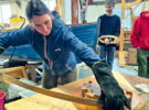 A women working on boatbuilding