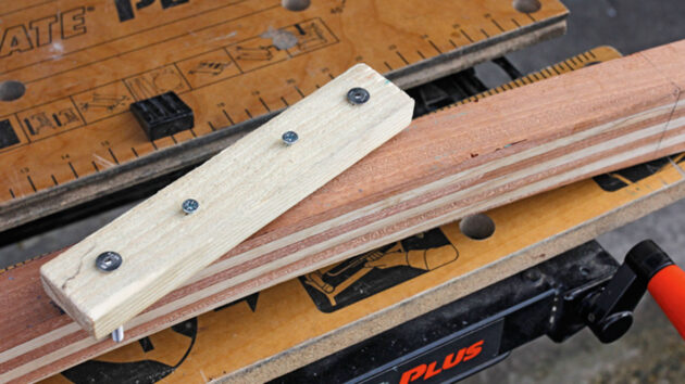 Woodworking on a bench