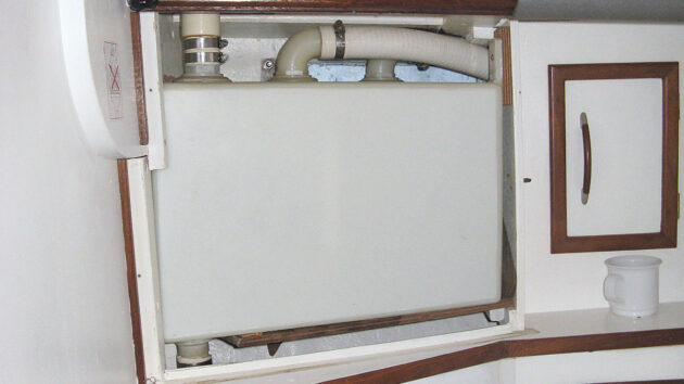 A holding tank on a boat