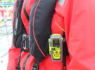 Personal locator beacon on a lifejacket. PLB registration is now compulsory in the UK