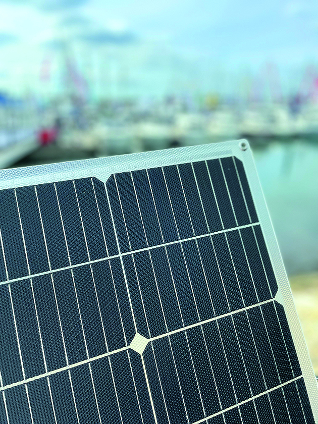 The Spectra bifacial semi-flexible panel catches sunlight on both sides