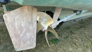 A propeller on a boat