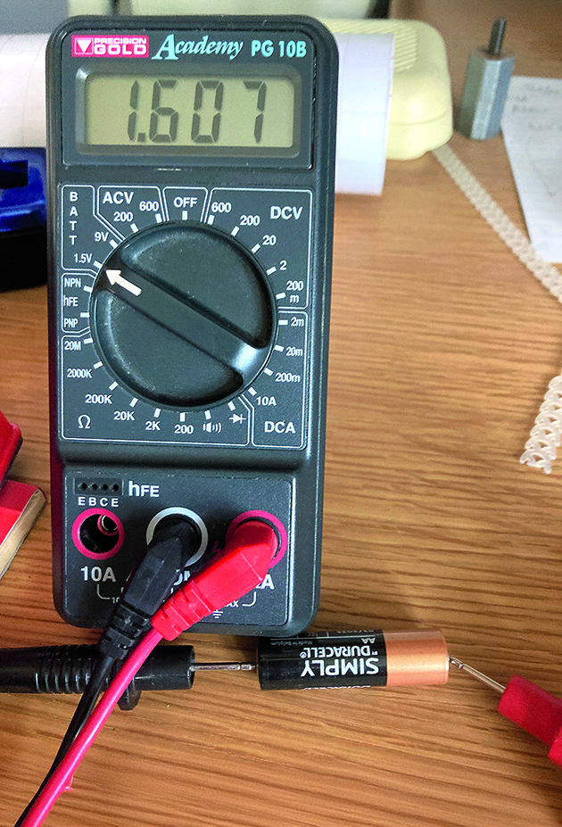 A multimeter being used 