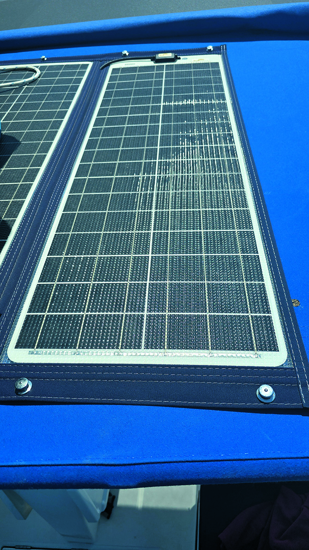 Solar panels on a boat